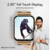 Fire-Boltt Newly Launched Vogue Large 2.05" Display Smart Watch, Always On Display, Wireless Charging, App Based GPS with Bluetooth Calling & 500+ Watch Faces (Chain Rose Gold)